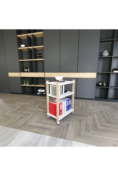 Lagomood Zenith Kitaplık Beyaz Meşe ürün görseli 1