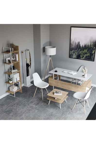 Lagomood İrony Joline Ofis Takımı Beyaz Meşe ürün görseli 1