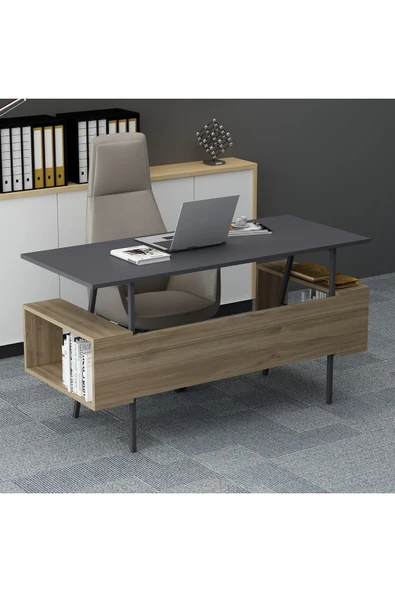 Lagomood Irony Maxi Ofis Masası Antrasit Ceviz ürün görseli 1