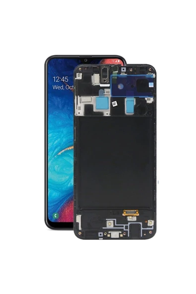 Samsung Galaxy A20 A205 Uyumlu Lcd Ekran Dokunmatik Siyah Hk Oled Çıtalı ürün görseli 1