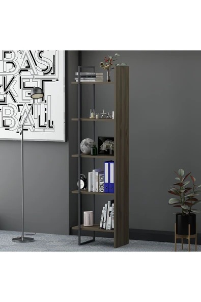 Lagomood Poly Kitaplık Antrasit Ceviz - Resim 3