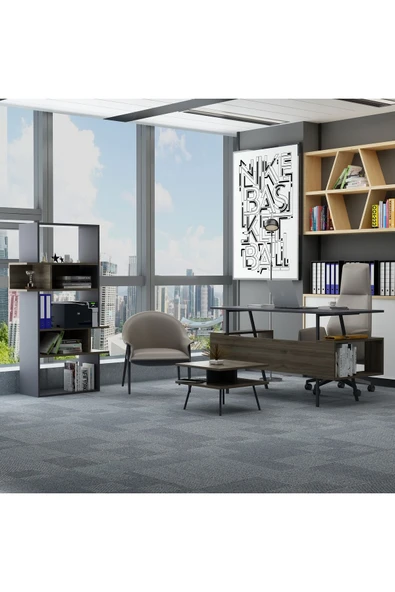 Lagomood İrony İnfy Ofis Takımı Antrasit Ceviz ürün görseli 1