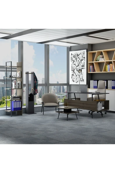 Lagomood İrony Joline Ofis Takımı Antrasit Ceviz ürün görseli 1