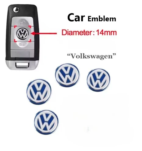 Volkswagen Polo Golf Passat Tiguan Arteon Touareg Caddy Jetta Beetle  Kumanda Logo Çap 14 mm 4 ADET ürün görseli 1