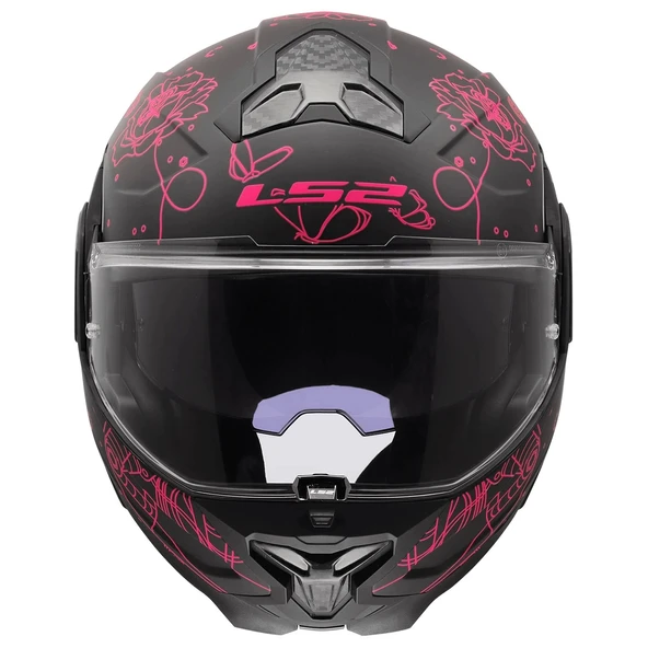 LS2 ADVANT 2 SOPHIA MAT SİYAH-PEMBE KASK - Resim 2