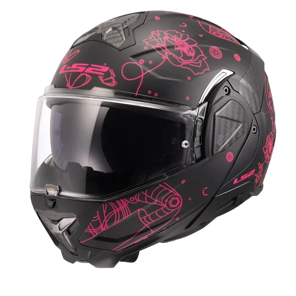 LS2 ADVANT 2 SOPHIA MAT SİYAH-PEMBE KASK ürün görseli 1