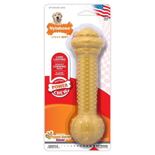 830290-Nylabone Halter Şeklinde Fıstık Ezmeli Köpek Çiğneme Kemiği L ürün görseli 1
