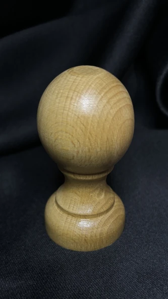 Vernikli Doğal Ahşap Kaşe/Damga/Mühür Sapı - 40mm ürün görseli 1