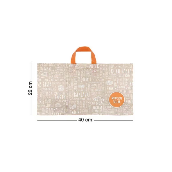 Tatlı Poşeti (Kulplu) 500 gr 40x22cm - 50 Adet - Resim 2