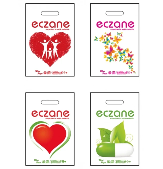 Eczane Baskılı El Geçme Blok Poşet 1 No 22x33 cm ( 100 Adet ) ürün görseli 1