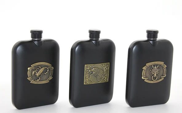 Paslanmaz Çelik Kabartmalı Tekli 6 Oz Matara ürün görseli 1