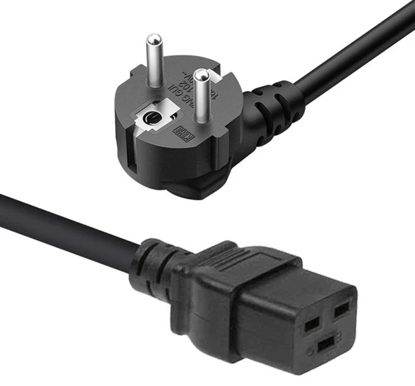 C19 KABLO UPS POWER KABLOSU 1.8 Metre 3x1.5mm Dikdörtgen KALIN UC 300/500V (1.8mt) ürün görseli 1