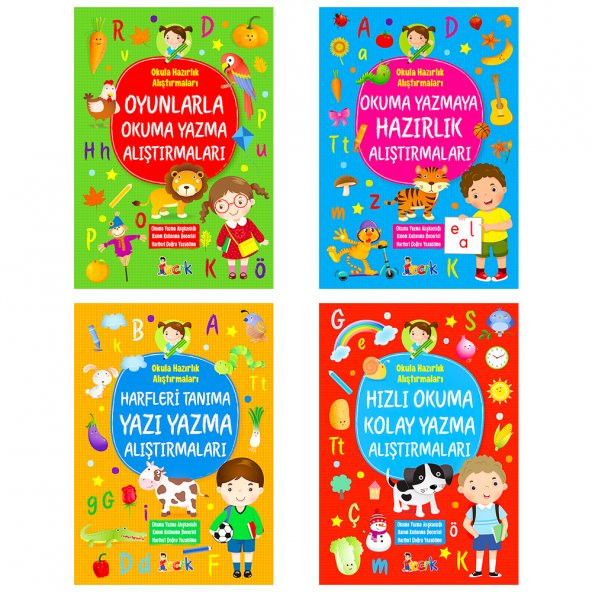 OKUL HAZIRLIK OYUNLARLA OKUMA YAZMA 4 KİTAP OKUL ÖNCESİ 1.SINIF ürün görseli 1
