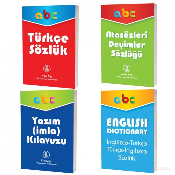 TÜRKÇE SÖZLÜK İNGİLİZCE TÜRKÇE ATASÖZLERİ YAZIM İMLA KLAVUZU 4KİT ürün görseli 1