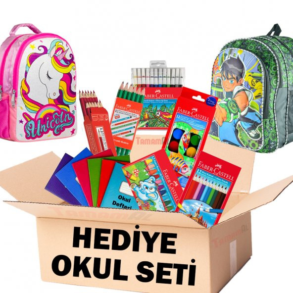 FABER HEDİYELİK FULL OKUL SETİ KURU SULU PASTEL KEÇELİ BOYA ÇANTA ürün görseli 1