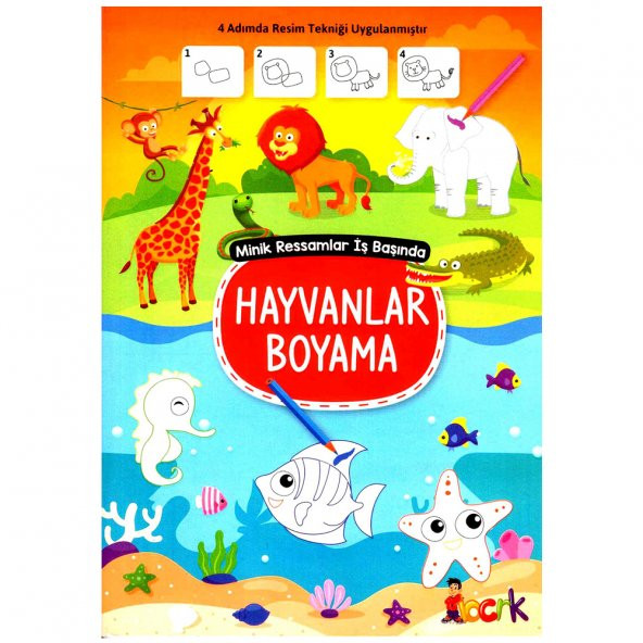 MİNİK RESSAMLAR İŞ BAŞINDA RESİM VE ÇİZGİ ÖĞRETİCİ HAYVANLAR BOYA ürün görseli 1