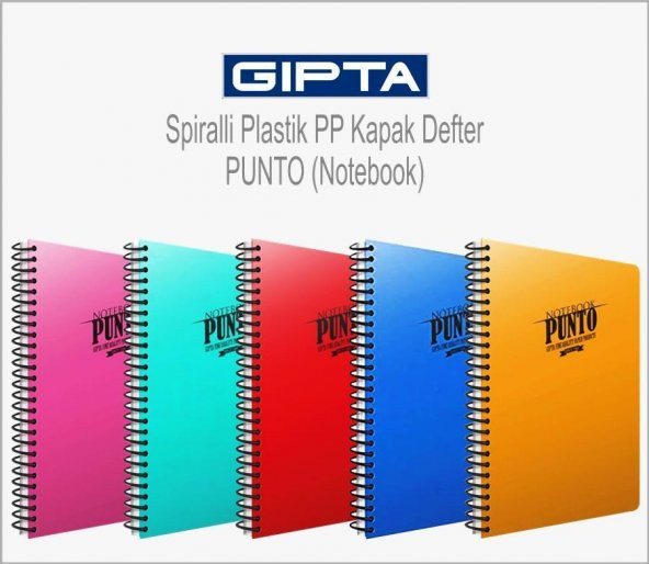 GIPTA PUNTO 120 YAPRAK KARELİ A4 SİPRALLİ PLASTİK KAPAT ürün görseli 1