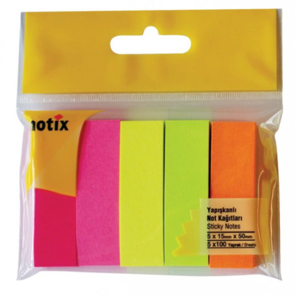 umix PAGE MARKER 5 RENK KAĞIT 15X50 MM (KALİTELİ) KALIN ürün görseli 1