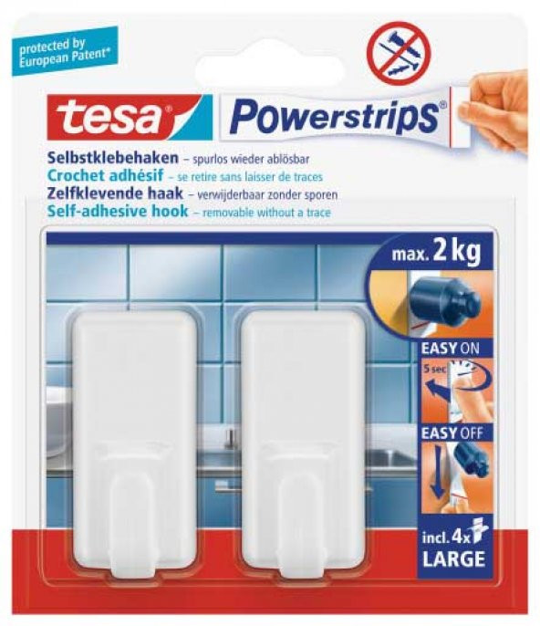 TESA (ALMAN MARKASI) SÖK YAPIŞTIR 2 li BEYAZ ASKILIK 58010 ürün görseli 1