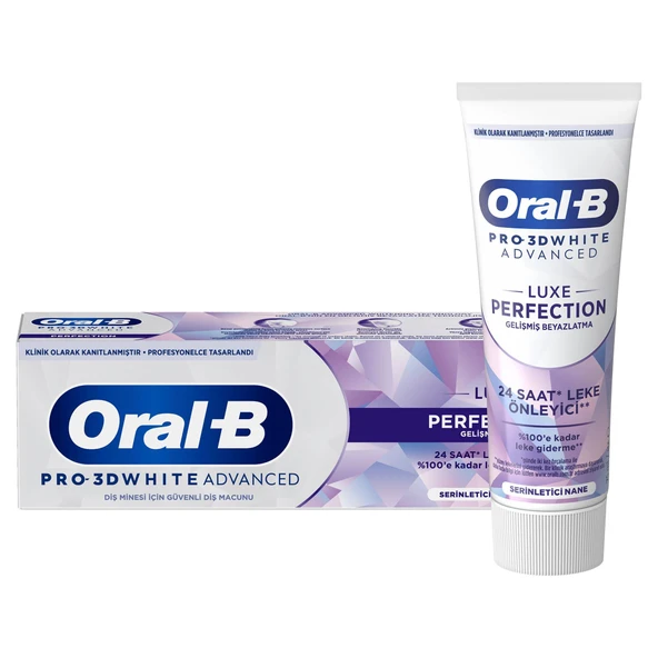 Oral-B Pro-3D White Advanced Luxe Perfection Serinletici Nane Diş Macunu 75ml ürün görseli 1