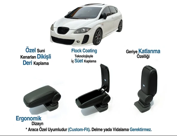 SEAT LEON 1P ARACA ÖZEL KOL DAYAMA VİDASIZ KOLÇAK  2005 2006 2007 2008 2009 2010 ürün görseli 1