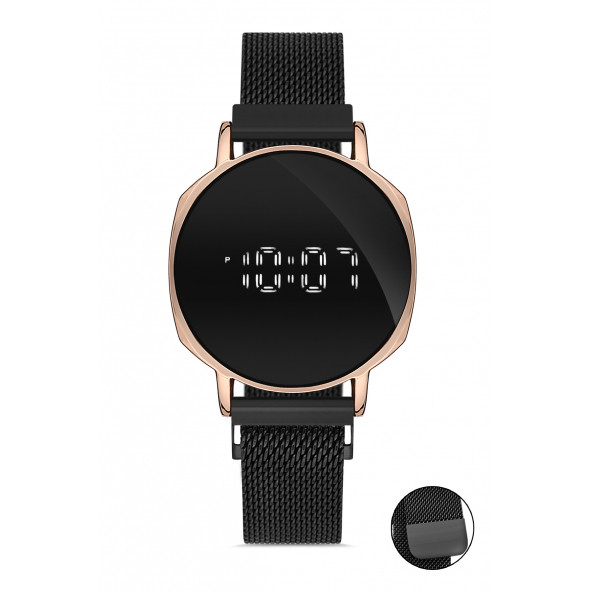 DESİNGSHOP Mıknatıslı Hasır Kordon Dijital Dokunmatik Unisex Kol Saati dsg123x2 ürün görseli 1