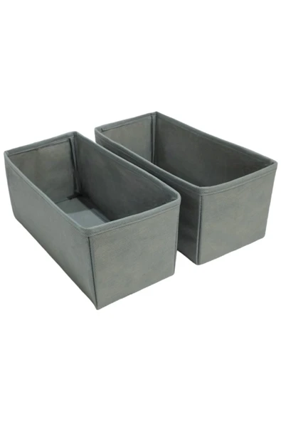 Balkan Room 2'li Gri Çekmece Içi Düzenleyici Organizer Set - Çok Amaçlı Dolap Içi Kutu Seti ( 28*13*13 ) ürün görseli 1