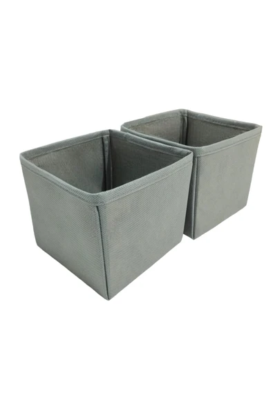Balkan Room 2'li Gri Çekmece Içi Düzenleyici Organizer Set - Çok Amaçlı Dolap Içi Kutu Seti ( 13*13*13 ) ürün görseli 1