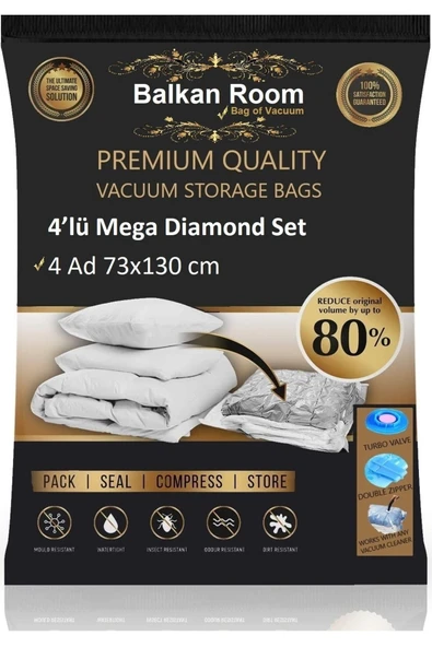 Balkan Room Vakum Hurcu 4’lü Mega Diamond Set Vakumlu Hurç Vakumlu Poşet ürün görseli 1