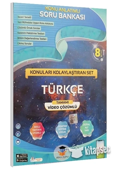 Zekaküpü 8.Sınıf Türkçe Konu Anlatım Soru Bankası ürün görseli 1