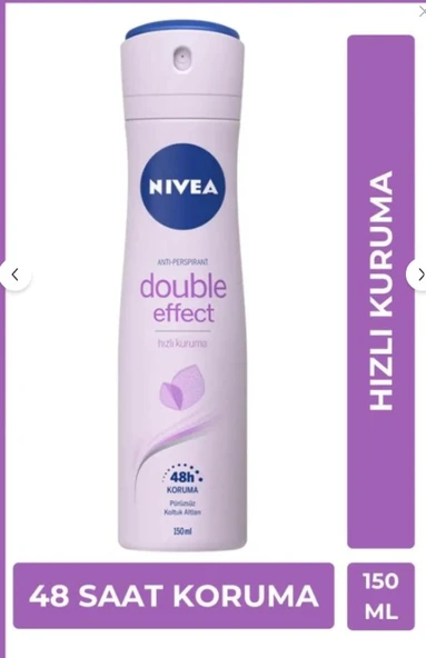 NIVEA Kadın Sprey Deodorant Double Effect 150ml, Ter Kokusuna Karşı 48 Saat Koruma, Pürüzsüz Koltuk Altı ürün görseli 1