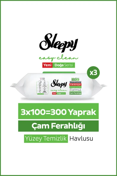 Sleepy Pine Yüzey Temizlik Havlusu Mendili Çam Ferahlığı 3x100 (300 Yaprak) ürün görseli 1