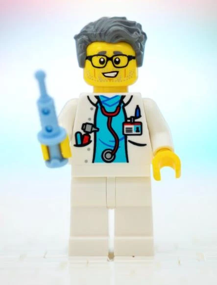 Orjinal Lego Minifigür Hospital Doctor with syringe ürün görseli 1