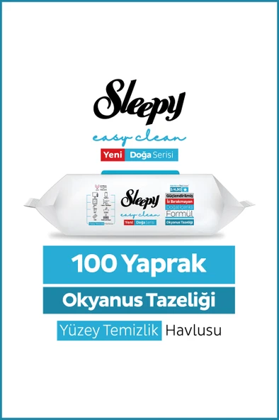 Sleepy Ocean Yüzey Temizlik Havlusu Mendili Okyanus Tazeliği 100 Yaprak ürün görseli 1