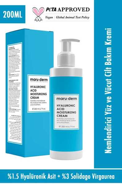 Maru.Derm Maruderm Hyalüronik Asit Nemlendirici Yüz Ve Vücut Cilt Bakım Kremi 200 Ml ürün görseli 1