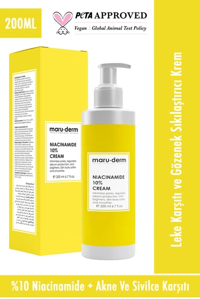 Maru.Derm Maruderm Niacinamide %10 Leke Karşıtı Ve Gözenek Sıkılaştırıcı Krem 200 ml ürün görseli 1