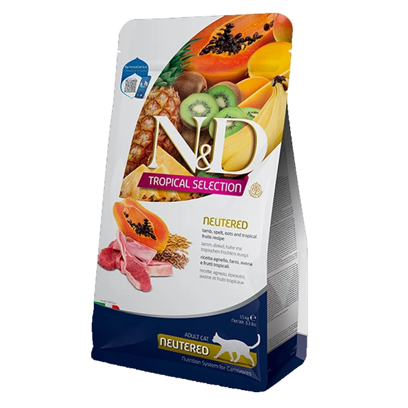 N&D Tropical Kuzulu Tropikal Meyveli Kısır Kedi Maması 1,5 Kg ürün görseli 1
