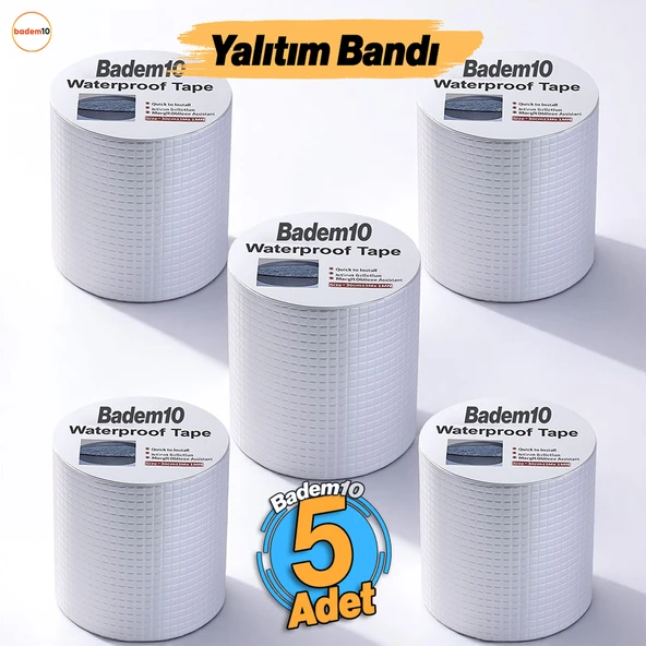 Çatı İzolasyon Bandı 5 ADET Tamir Bant 2 METRE Su Sızdırmazlık Geçirmezlik Yalıtım Çamur Çatlak Boru ürün görseli 1