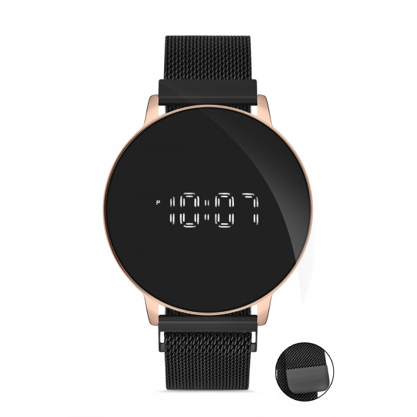 DESİNGSHOP Mıknatıslı Hasır Kordon Dijital Dokunmatik Unisex Kol Saati dsg5678 ürün görseli 1