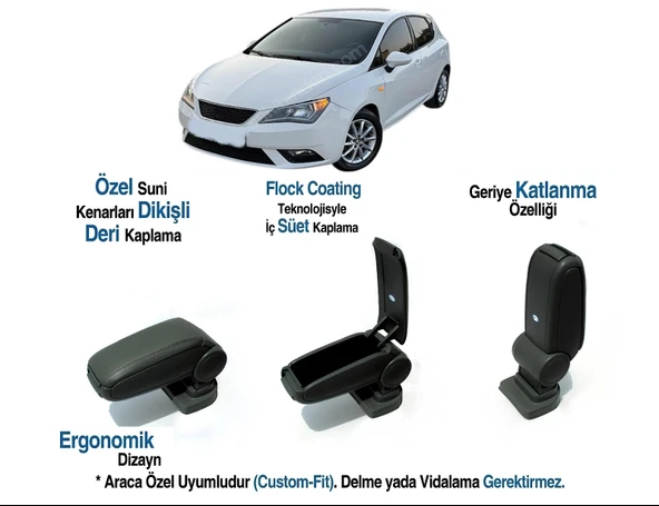 SEAT Ibiza Typ 6J ARACA ÖZEL KOL DAYAMA VİDASIZ KOLÇAK 2008 2009 2010 2011 ürün görseli 1