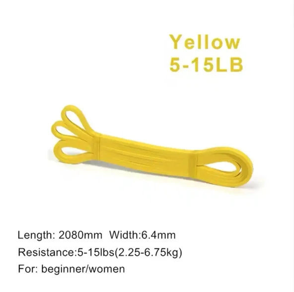 Başlangıç Seviye 3-7 kg Direnç Bandı Yoga Pilates Lastiği / Training Band - Sarı ürün görseli 1