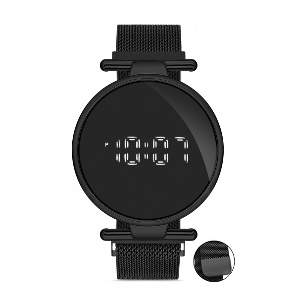 DESİNGSHOP Mıknatıslı Hasır Kordon Dijital Dokunmatik Unisex Kol Saati dsg5688 ürün görseli 1