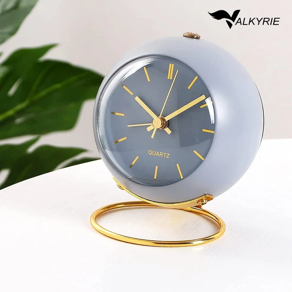 Valkyrie Akar Saniyeli Işıklı Metal Gold Dijital Masa Saati Alarmlı Mavi ürün görseli 1