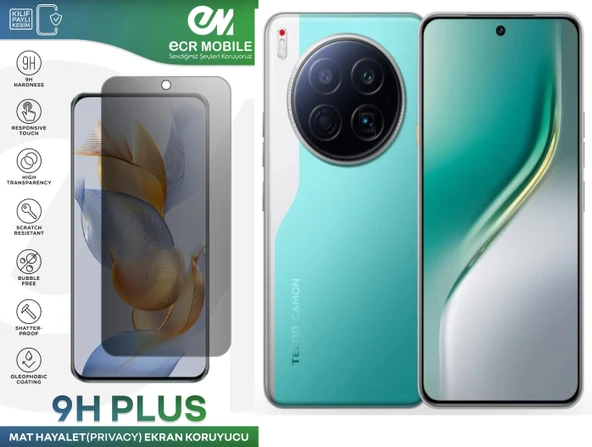 Tecno Camon 40 Premier 5G ile Uyumlu HAYALET(Privacy) Esnek Nano Kırılmayan Ekran Koruyucu ürün görseli 1