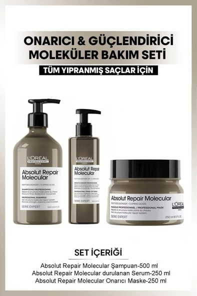 L'oreal Professionnel Serie Expert Absolut Repair Molecular Saç Bakım Seti 500 ml ürün görseli 1