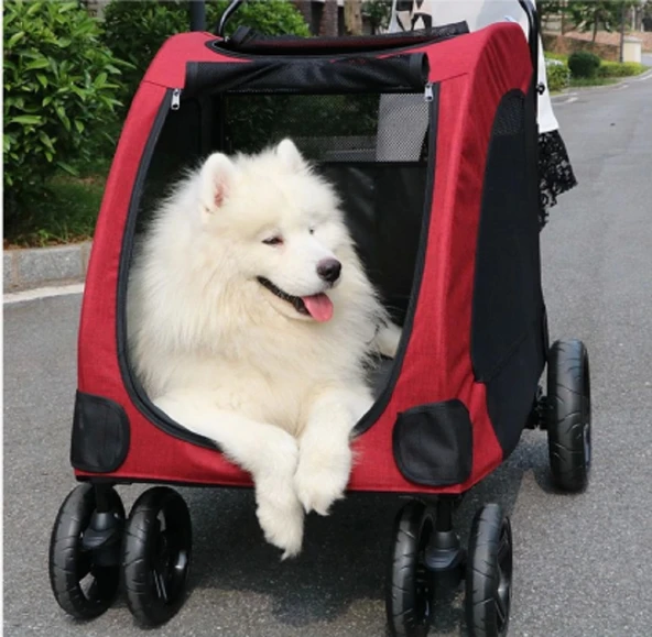 Katlanabilir Kedi Küçük Orta ve Büyük Irk Köpekler İçin Köpek Arabası 55 Kg Kapasiteli ürün görseli 1