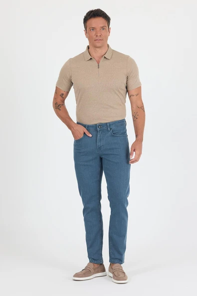 Mavi Gabardin 5 Cep Düz Paça Casual Slim Fit Pamuklu Denim Pantolon 1023250157 ürün görseli 1