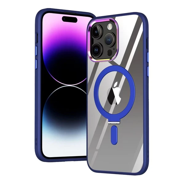 İPhone 15 Pro Uyumlu Magne Standlı Kapak - Resim 4