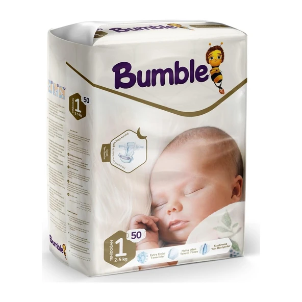 Bumble Yenidoğan Bebek Bezi 1 Beden 2-5 Kg 50 Adet ürün görseli 1