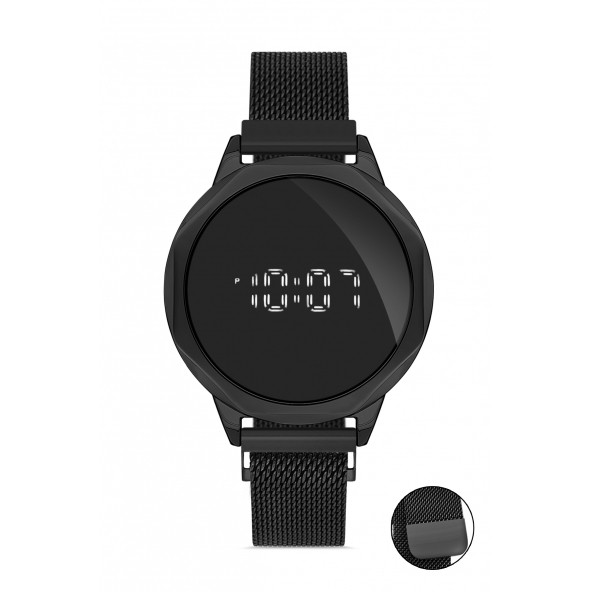 DESİNGSHOP Mıknatıslı Hasır Kordon Dijital Dokunmatik Unisex Kol Saati dsg5697 ürün görseli 1
